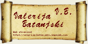 Valerija Batanjski vizit kartica